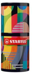 STABILO Set de markeri, cutie cilindrică metalică, 0, 4 mm, STABILO "point 88 ARTY", 45 de culori diferite, 45 buc