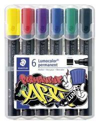 STAEDTLER Marker permanent, set, 2-5 mm, STAEDTLER "Lumocolor 350", 6 culori diferite, 6 buc