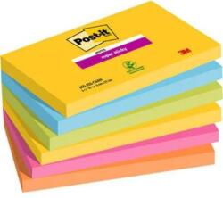 3M POSTIT Blocnotes autoadeziv, 76x127 mm, 90 de coli, 3M POSTIT, Carnival, 540 de coli