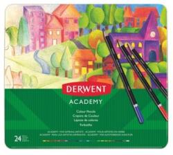 Derwent Creioane colorate, set, în cutie de tablă, DERWENT "Academy", 24 de culori diferite, 24 buc