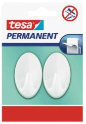 tesa Cârlige permanente din plastic, autoadezive, ovale, mărime: L, TESA, albe, 2 buc