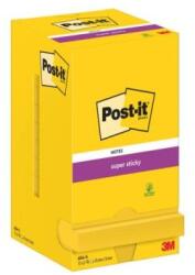 Post-it Blocnotes autoadeziv, 76x76 mm, 12x90 coli, 3M POSTIT "Super Sticky", ultra galben, 1080 coli