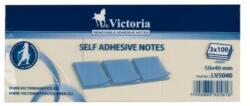 Victoria Office Bloc de notițe autoadeziv, 50x40 mm, 100 coli/bloc, 3 blocuri/pachet, VICTORIA OFFICE, galben, 300 coli