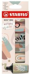 STABILO Evidențiator, set, 1-4 mm, STABILO „Boss Mini Nature vibes, 6 culori diferite, 6 buc