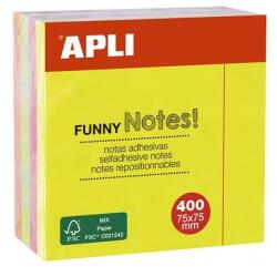 Apli Blocnotes autoadeziv, 75x75 mm, 400 de coli, APLI, neon, 400 de coli
