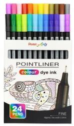 Pentel Liner, set, 0, 4 mm, PENTEL "Pointliner", 24 de culori diferite, 24 buc