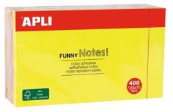 Apli Blocnotes autoadeziv, 125x75 mm, 400 coli, APLI, neon, 400 coli