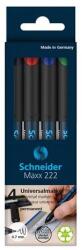 Schneider Marker permanent, OHP, 0, 7 mm, SCHNEIDER "Maxx 222 F", 4 culori diferite, 4 buc