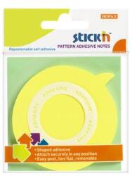 STICK N Blocnotes autoadeziv, bule de dialog, 70x70 mm, 50 de coli, STICK N, galben, 50 de coli