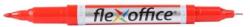 FlexOffice Marker permanent, 0, 4/1, 0 mm, conic, față-verso, FLEXOFFICE "PM01", roșu