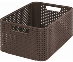 CURVER Cutie de depozitare, efect de ratan, 18l, maro închis, CURVER "Stil M