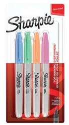 Sharpie Marker permanent, set, 1 mm, vârf conic, SHARPIE "Fine Point", 4 culori pastelate diferite, 4 buc