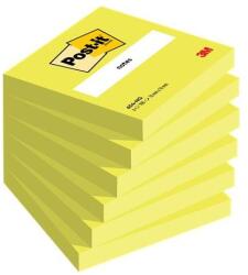 3M POSTIT Bloc autoadeziv, 76x76 mm, 6x100 coli, 3M POSTIT, verde neon, 600 coli