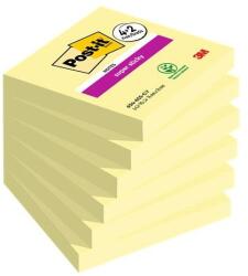 3M POSTIT Blocnotes autoadeziv, 76x76 mm, 6x90 coli, 3M POSTIT "Super Sticky", galben, 540 coli