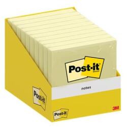 3M POSTIT Blocnotes autoadeziv, 76x76 mm, 100 de coli, 3M POSTIT, galben, 100 de coli
