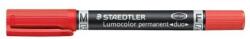 STAEDTLER Marker permanent, F/M, 0, 6/1, 5 mm, conic, cu 2 vârfuri, STAEDTLER "Lumocolor Duo", roșu