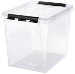 SMARTSTORE Cutie de depozitare, plastic, 52 litri, mânere negre, SMARTSTORE "Classic 50", transparentă