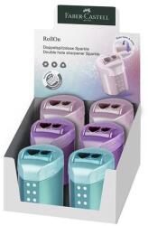 Faber-Castell Răzătoare, cu două găuri, cu tavă, suport, FABER-CASTELL "RollOn Sparkle", culori metalice, 6 bucăți