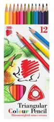 ICO Creioane colorate, set, triunghiulare, ICO "Arici", 12 culori diferite, 12 buc