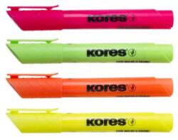 Kores Evidențiator, set, 0, 5-5 mm, KORES "High Liner Plus", 4 culori diferite, 4 buc