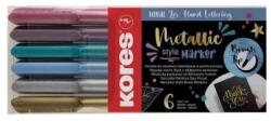 Kores Pixuri cu vârf de pâslă, set, KORES „Stil metalic, 6 culori metalice, 6 buc
