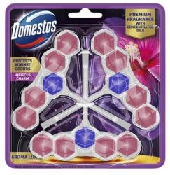 Domestos Bloc de toaletă răcoritor, 3 piese, DOMESTOS "Aroma Lux", parfum de hibiscus, 3 buc