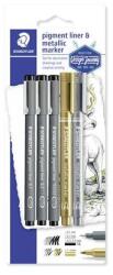 STAEDTLER Set markeri decorativi și liner, 5 buc. , STAEDTLER "Pigment Liner 308", 5 buc