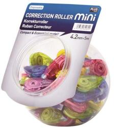 PLUS Corporation Rolă corectoare, disole, mini, 5 mm x 6 m, PLUS, diverse culori, 50 buc