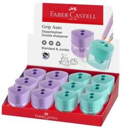 Faber-Castell Răzătoare, afișaj, cu două găuri, FABER-CASTELL, "Grip Auto", amestec de culori pastelate, 12 buc