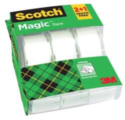 3M Bandă adezivă, cu dozator, manuală, 19 mm x 7, 5 m, 3M SCOTCH "Magic Tape 810", 2+1, 3 buc