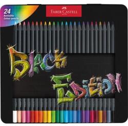 Faber-Castell Creioane colorate, set, triunghiulare, în cutie de tablă, FABER-CASTELL "Black Edition", 24 de culori diferite, 24 buc
