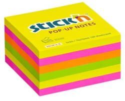 STICK N Blocnotes autoadeziv, pachet, "Z", 76x76 mm, 6x100 coli, STICK N, culori neon, 600 coli