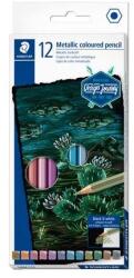 STAEDTLER Creioane colorate, hexagonale, STAEDTLER® "146M", 12 culori metalice diferite, 12 buc