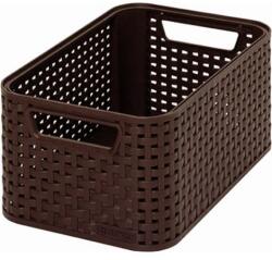 CURVER Cutie de depozitare, efect de ratan, 7l, maro închis, CURVER "Style S