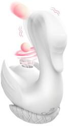 SESSO Vibrator Swan with Sucking and Tapping Alb Vibrator