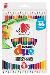 ICO Creioane colorate, față-verso, formă triunghiulară, ICO "Arici", 36 de culori diferite, 18 buc