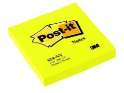 Post-it Bloc autoadeziv, 76x76 mm, 6x100 coli, 3M POSTIT, galben neon, 600 coli