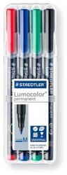 STAEDTLER Marker permanent, set, OHP, 1 mm, STAEDTLER "Lumocolor® 317 M", 4 culori diferite, 4 buc