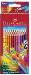 Faber-Castell Creioane colorate, set, formă triunghiulară, FABER-CASTELL "Papagal", 24 de culori diferite, 24 buc