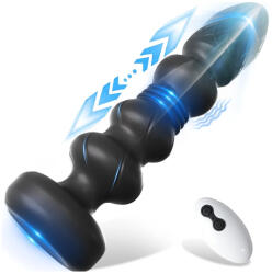 SESSO Vibrator Thrusting Thrill Beads Negru Vibrator