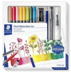 STAEDTLER Pensulă, set, față-verso, STAEDTLER "Set mixt 5", 8 culori diferite, 12 buc
