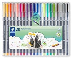 STAEDTLER Set de linii, 0, 3 mm, STAEDTLER "Triplus 334", 20 de culori diferite, 20 buc