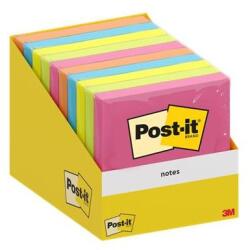 3M POSTIT Blocnotes autoadeziv, 76x76 mm, 100 de coli, 3M POSTIT, diverse culori, 100 de coli
