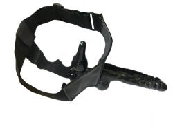 SESSO Strap on Double Stimulating Negru