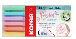 Kores Pixuri cu vârf de pâslă, set, KORES „Stil pastel, 6 culori pastelate, 6 buc