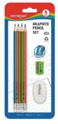 Keyroad Set de rechizite școlare KEYROAD, pachet blister cu 6 bucăți, amestec de culori