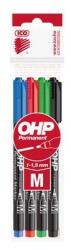ICO Marker permanent, set, OHP, 1-1, 5 mm, M, ICO, 4 culori diferite, 4 buc