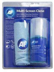 AF International Lichid de curățare, pentru monitoare, cu lavetă mare din microfibră, cu pompă, 200 ml, AF „Multi screen-clene