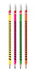 Kores Creioane grafice cu radieră, HB, formă triunghiulară, KORES "Neon", 12 bucăți