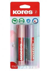 Kores Lipici stick, în tub pastel, 2x20 g, KORES, amestec de culori, 2 buc